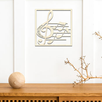 Wooden Music Notes And Clef Wall Art For Music Lovers, 7 of 8