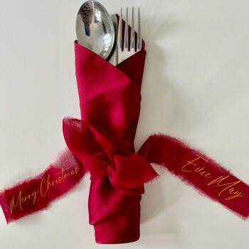 Personalised Ribbon Ties And Optional Napkins, 5 of 8