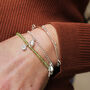 Peridot And Organic Coin Bracelet 9ct Gold Or Silver, thumbnail 3 of 4
