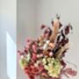 Dried Acer And Hydrangea Bouquet In Red Pink Tones, thumbnail 5 of 6