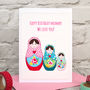 Handmade 'Russian Dolls' Personalised Birthday Card, thumbnail 1 of 4