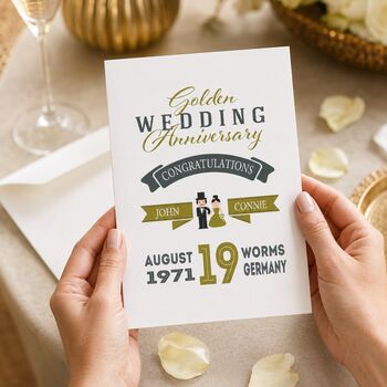 Personalised Golden Wedding Anniversary Card, 3 of 6