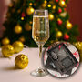 Christmas Reindeer Champagne Flute With Coaster And Decoration Gift Set, thumbnail 1 of 8