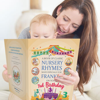3rd Birthday Gift Book Of Nursery Rhymes Personalised, 2 of 10