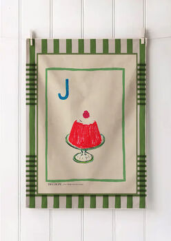 Personalised Alphabet Linen Tea Towel, 10 of 12