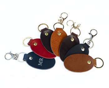 Handmade Personalised Leather Keyring – Custom Initials Gift Boxed, 8 of 8
