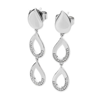 White Diamond Drop Earrings – Sterling Silver Dangle Earrings – 925 Designer Luxury Jewellery Design, 3 of 9