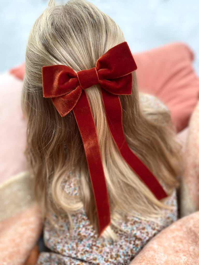 Ever After' Red Velvet Hair Bow Barrette By Little Love