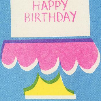 Birthday Cake Risograph Card, 3 of 3