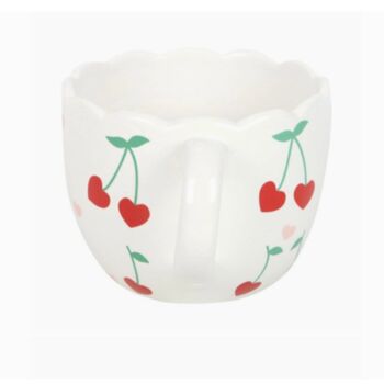 Scalloped Cherry Heart Mug | Mother's Day Gift, 5 of 5