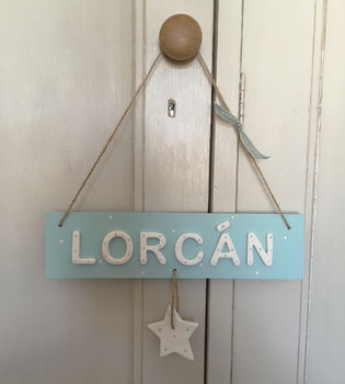 Personalised Name Sign Door Plaque With Star, 3 of 5