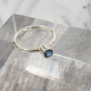 9ct White Gold And Topaz Ring, 6 of 12