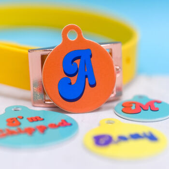 Personalised Retro Vibes Pet Name ID Tag, 12 of 12