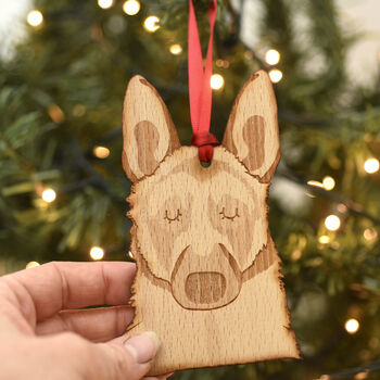 German Shepherd Dog Wooden Christmas Tree Decoration, 5 of 5