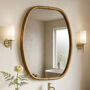 Distressed Gold Wall Mirror, thumbnail 1 of 6