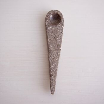 Handmade Mini Grey Stoneware Pottery Salt Spoon/Scoop, 5 of 7
