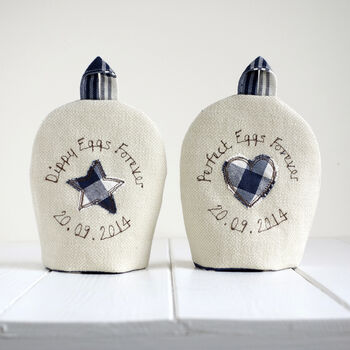 Personalised Sapphire 45th, 65th Anniversary Egg Cosies, 5 of 7