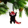 Red Panda Wooden Hanging Decoration, thumbnail 1 of 4