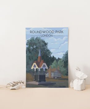 Roundwood Park London Travel Poster Art Print, 2 of 8