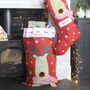Personalised Embroidered Reindeer Christmas Sack, thumbnail 2 of 4