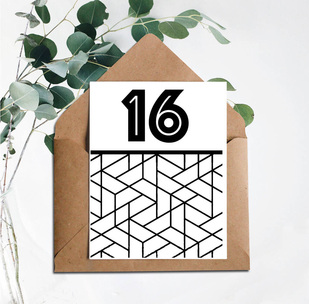 Image of 16 Printed Birthday Card