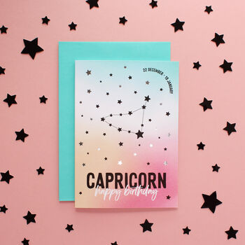 Capricorn Star Sign Constellation Birthday Card, 3 of 7