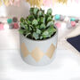 Grey And Gold Plant Pot, Two Sizes, Mothers Day, thumbnail 3 of 3