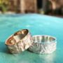 Bark Textured Solid Gold Wedding Rings 5mm+, thumbnail 6 of 7