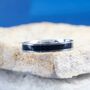 Black 6 Mm Engraved Band Ring, Black And Silver Personalised Ring, thumbnail 4 of 12