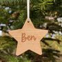 Personalised Wooden Star Decoration, thumbnail 1 of 2