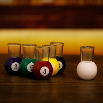 Pool Ball Set Of Shot Glasses, 2 of 6
