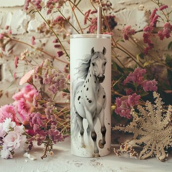Personalised Watercolour Horses Travel Mug – Insulated Cup For Equestrians, 6 of 7