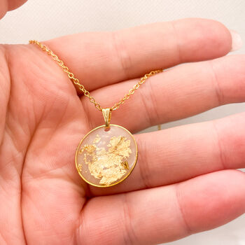 Elegant Transparent Gold Foil Circle Necklace, 7 of 11