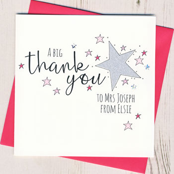 Personalised Star Teacher Thank You Card, 3 of 3
