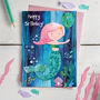 Cute Mermaid Birthday Card, thumbnail 1 of 2