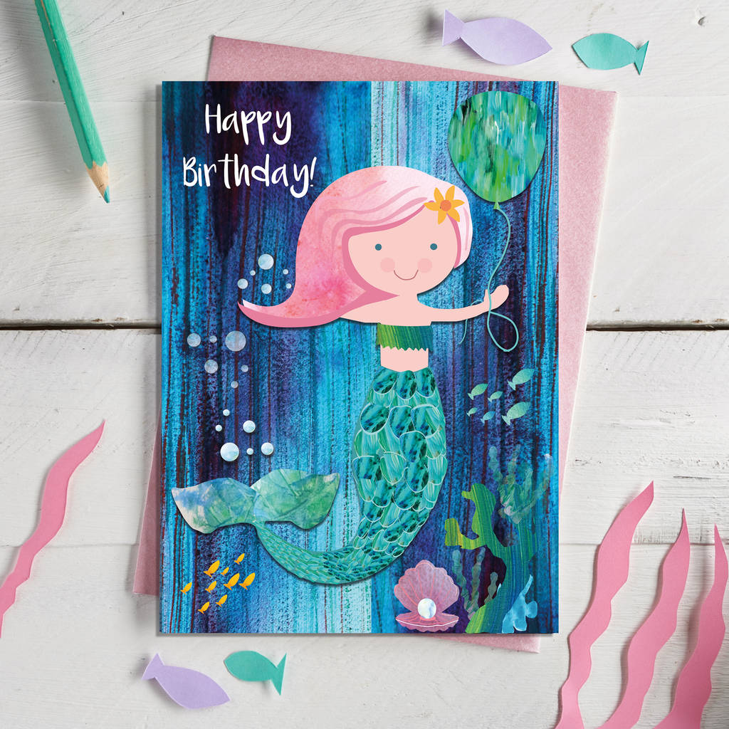 Cute Mermaid Birthday Card By Rocket 68