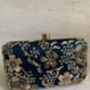 Green Raw Silk Rectangular Clutch Bag, thumbnail 8 of 9
