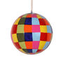 Christmas Check Papier Mache Bauble 7cm, Multi, thumbnail 2 of 2