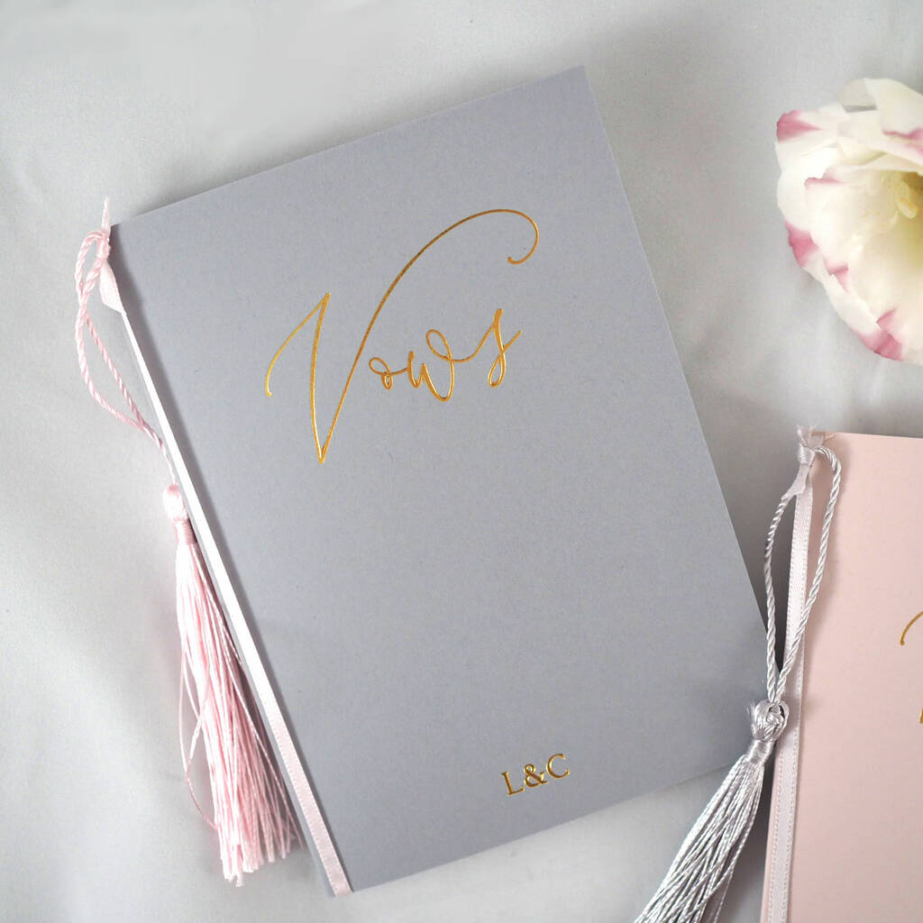 personalised wedding vows booklet set by studio seed 