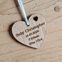 Personalised New Baby Hanging Heart Decoration And Card, thumbnail 3 of 4