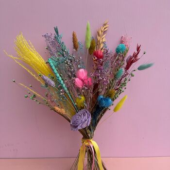 Rainbow Dried Flower Arrangement With Pampas, 5 of 6