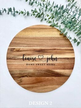 Personalised Engraved Acacia Cheese Board, 3 of 8