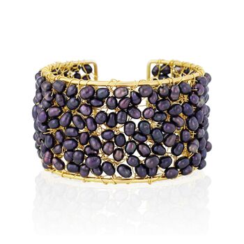 Statement Cuff Bracelet With Black Or White Pearls, 5 of 12