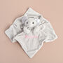 Personalised Grey Elephant Baby Comforter, thumbnail 1 of 8