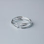 Sterling Silver Woven Band Adjustable Ring, thumbnail 5 of 7