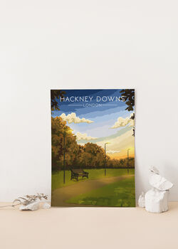 Hackney Downs London Travel Poster Art Print, 2 of 8