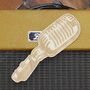 Vintage Microphone Shaped Birchply Bookmark, thumbnail 2 of 3