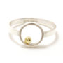 Silver With Gold Ball Flat Ring, thumbnail 4 of 6