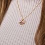 Pusheen The Cat Pink And Gold Heart Necklace, thumbnail 2 of 7