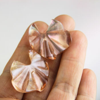 Transparent Pink Flower Statement Resin Stud Earrings, 5 of 7